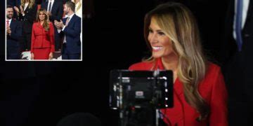 Melania Trump makes entrance at RNC, glows as crowd .